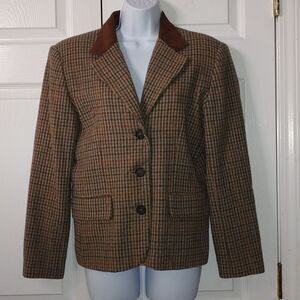 International Scene Vintage tan tweed blazer Sz 8